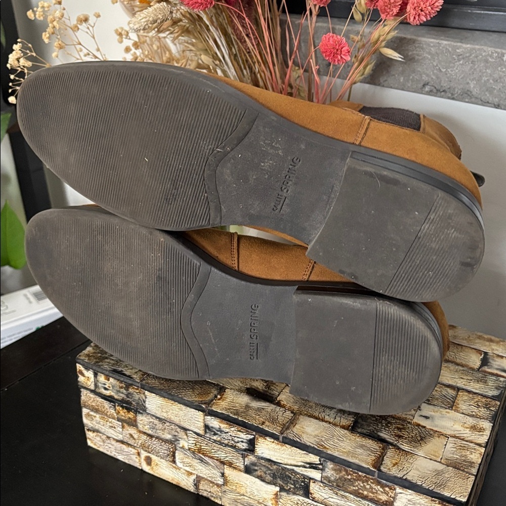 CALL IT SPRING (8) Men's Chelsea Boots Vegan Suede Tan Pull-On - Size US 8 - Picture 12 of 16